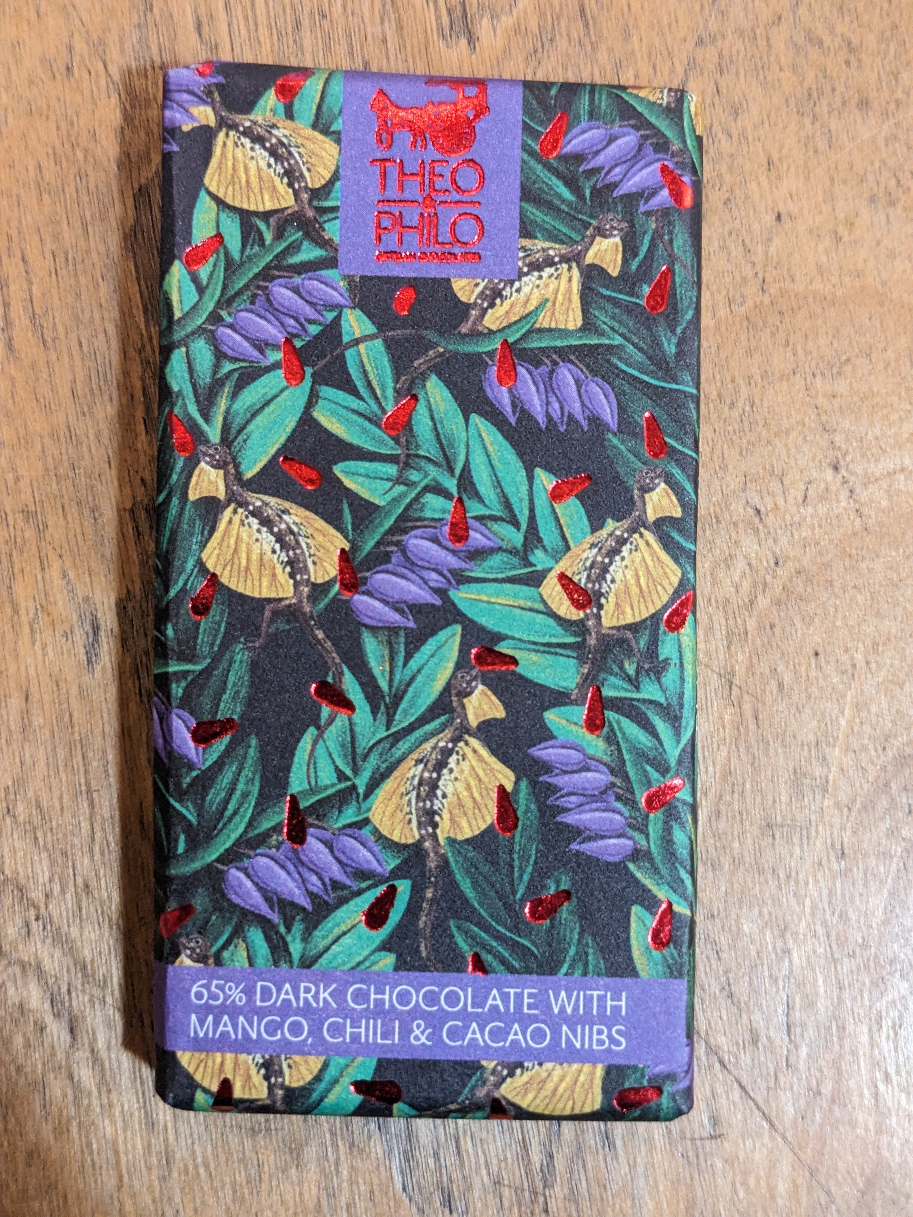 65% Dark Chocolate with Mango, Chili, and Cacao Nibs