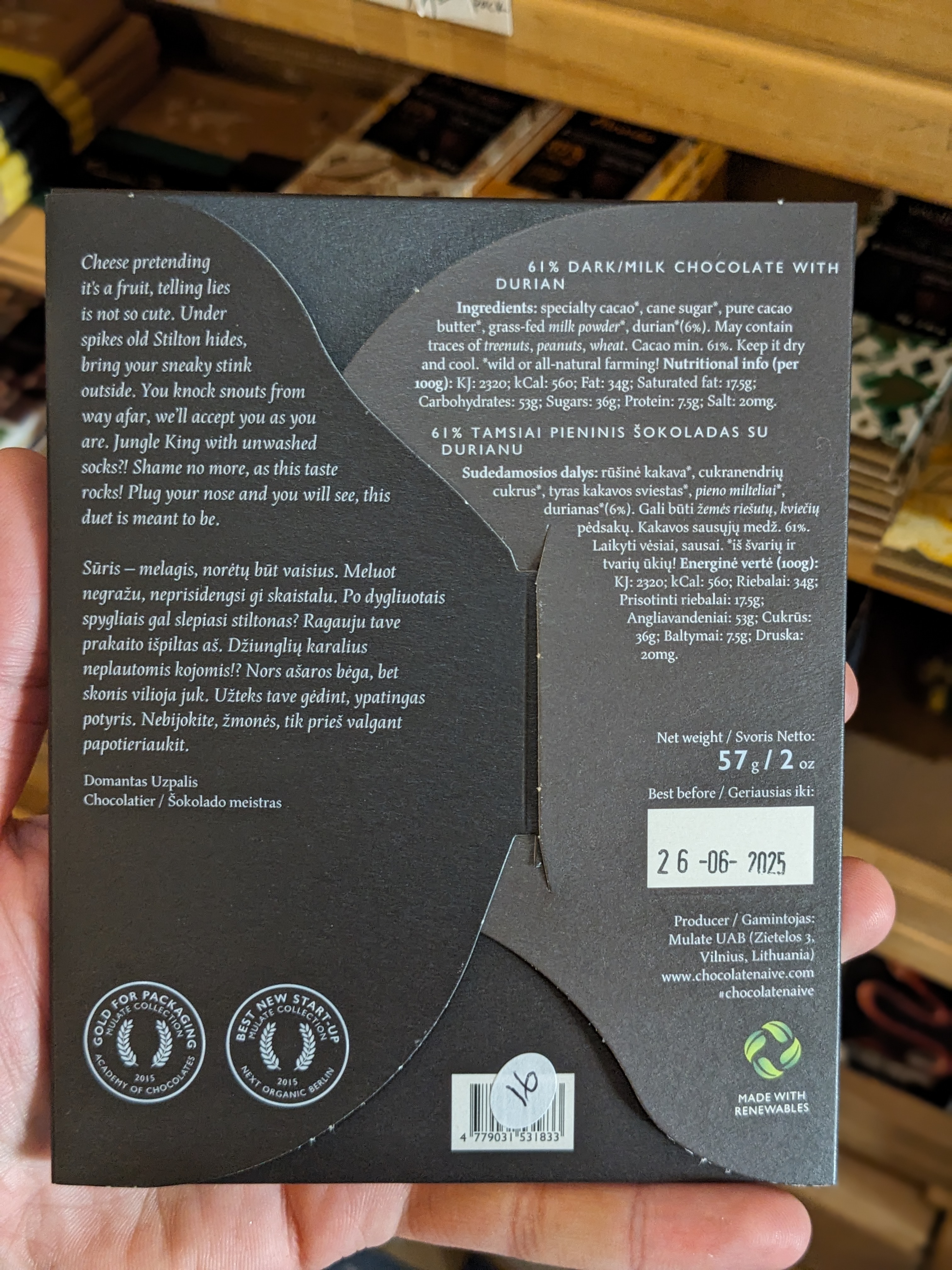 Durian Fruit Chocolate