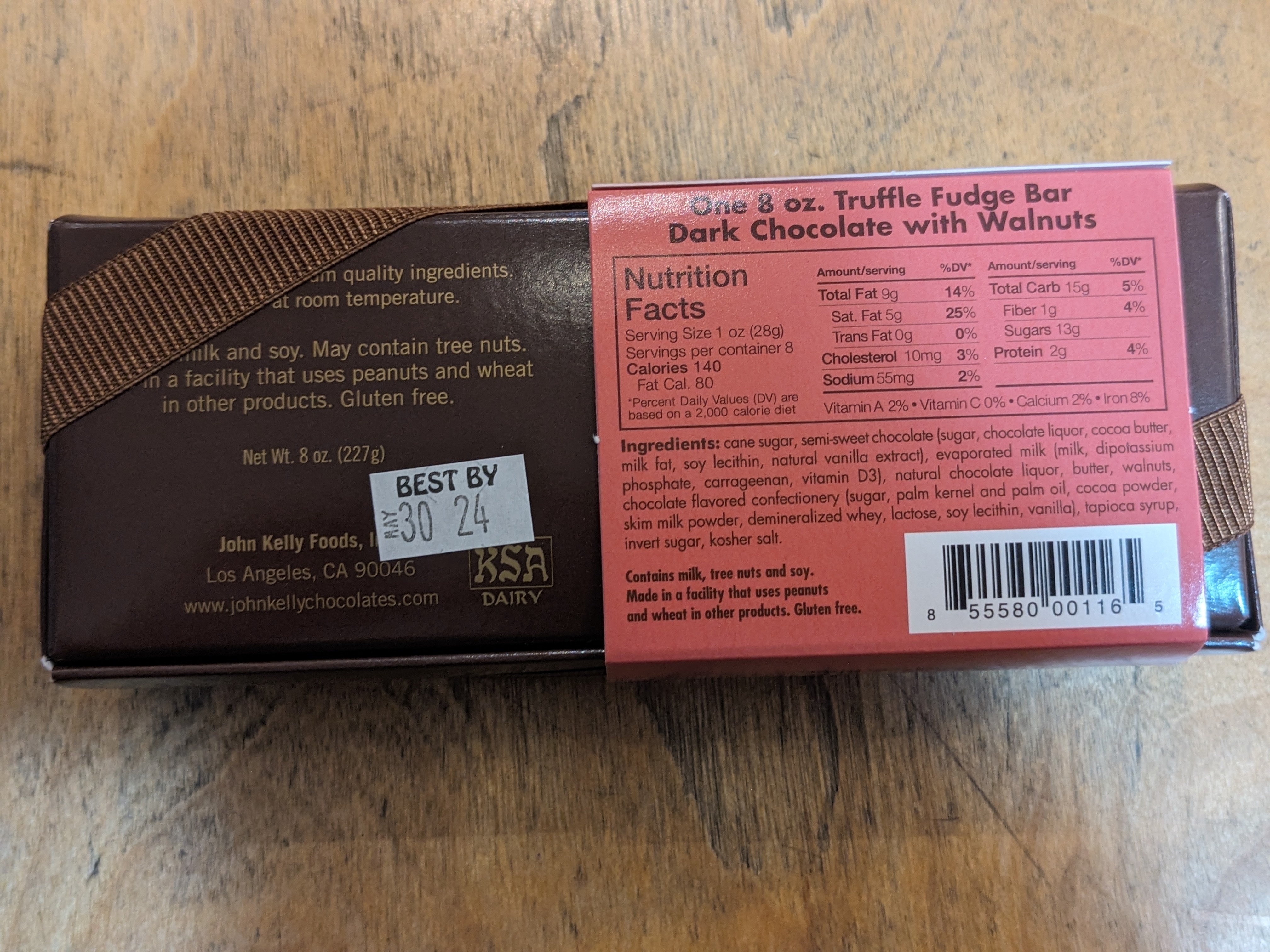 Truffle Fudge Bar: Dark Chocolate with Walnuts